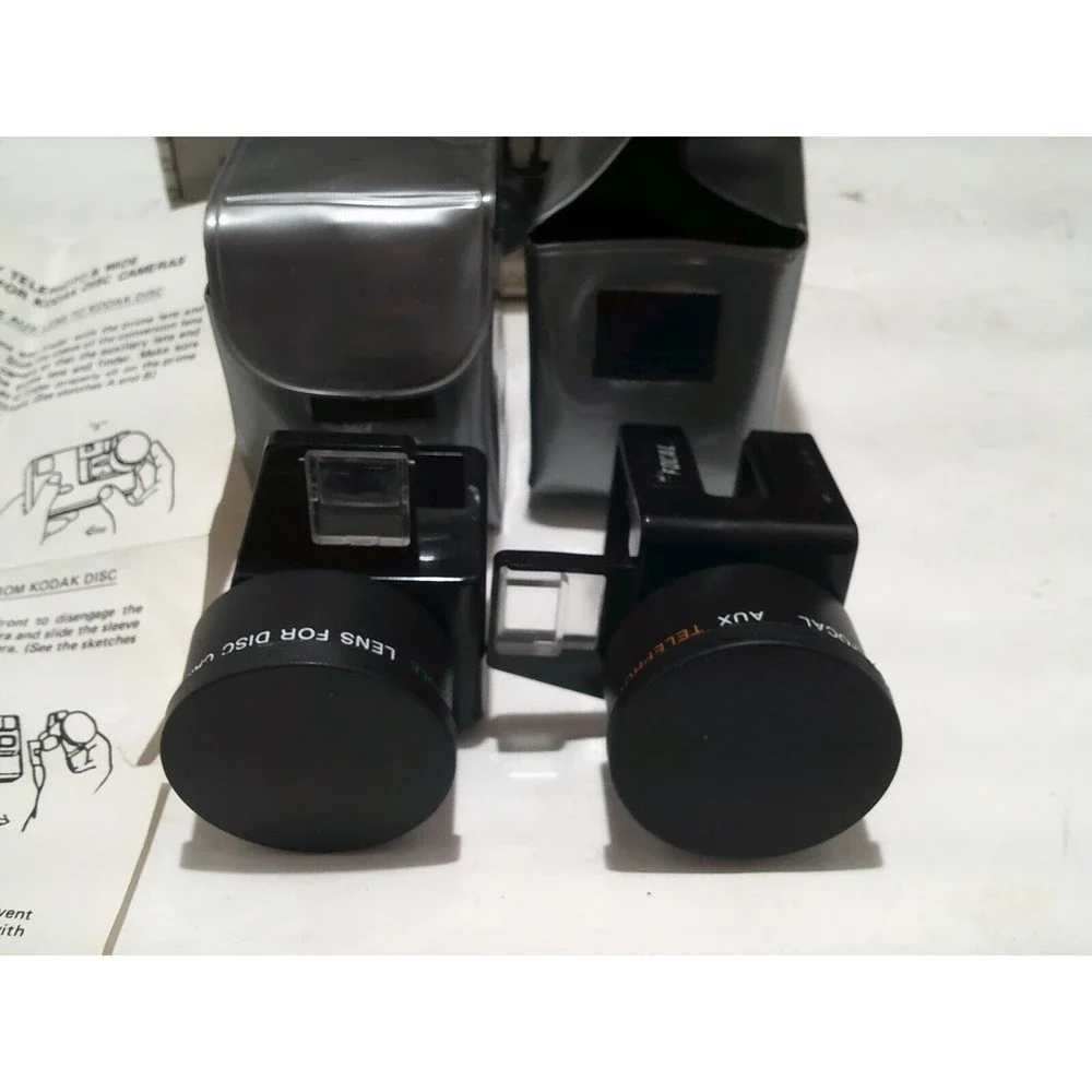 Focal Auxiliary Lens Set For Kodak Disc Cameras Telephoto & Wide Angle in Box